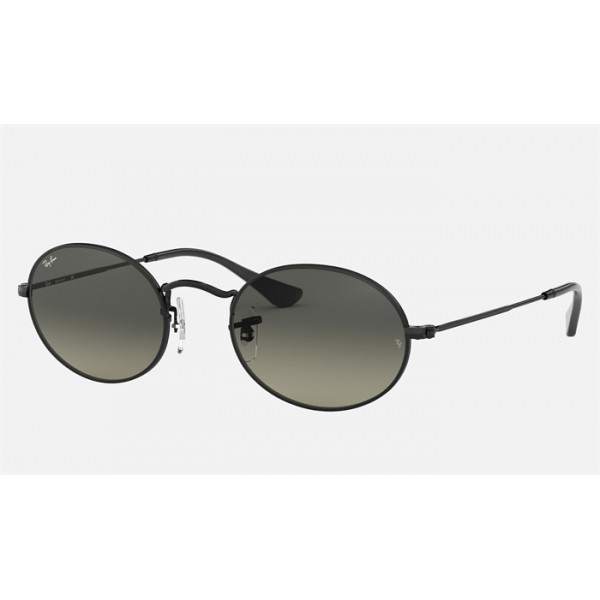 Ray Ban Round Oval Flat Lenses RB3547 Gradient And Black Frame Grey Gradient Lens
