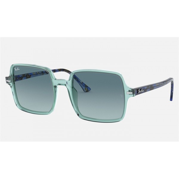 Ray Ban Square II RB1973 Blue Transparent Green