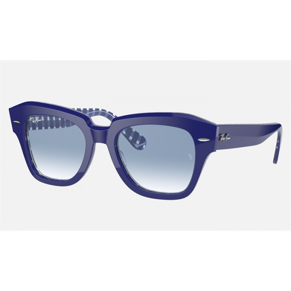Ray Ban State Street RB2186 And Blue Frame Light Blue Lens