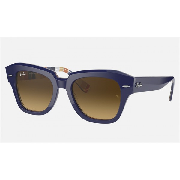 Ray Ban State Street RB2186 And Blue Frame Light Brown Lens