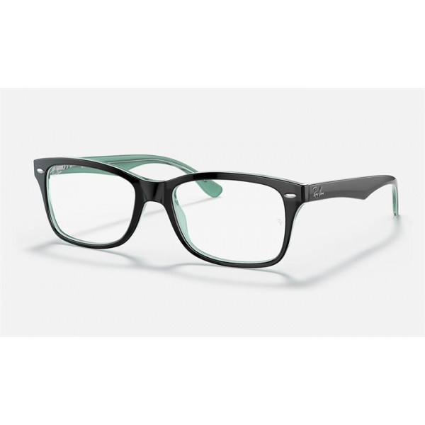 Ray Ban The Timeless RB5228 Demo Lens And Black Green Frame Clear Lens